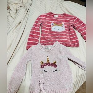 btween Pink and Red Striped Knit Sweaters